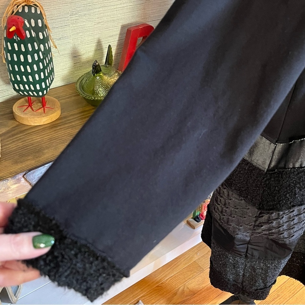 Bodil Mixed Media Patchwork Black Dress Long Sleeve Women’s Size XL Made In USA - Picture 4 of 7